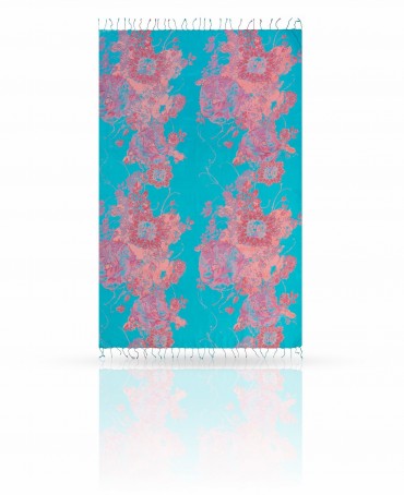 Палантин Женский S20-JEWEL.FL/TURQU.RED